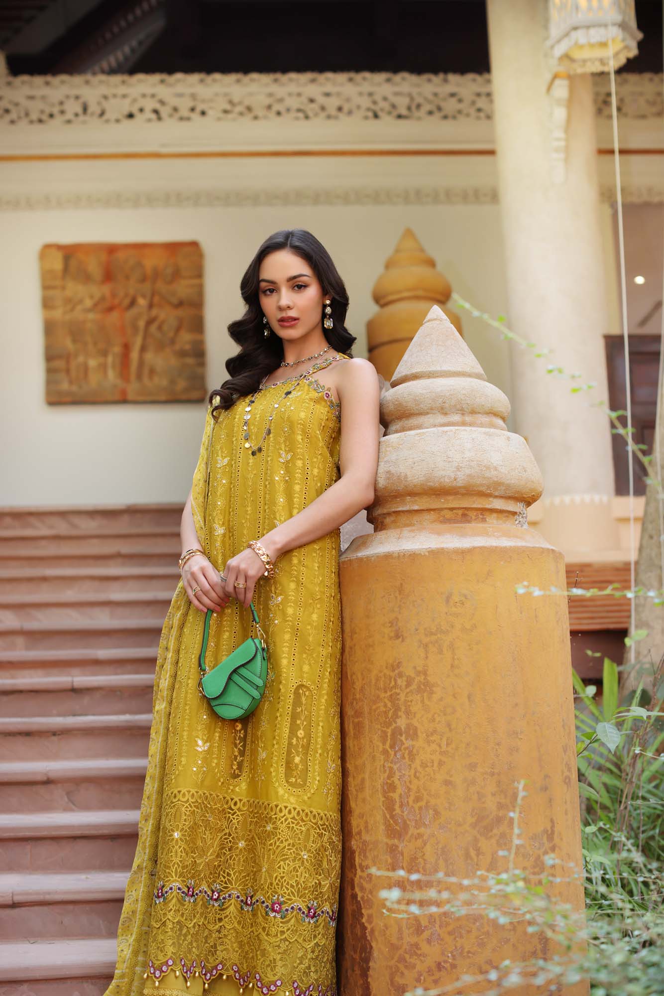 Noor by Saadia Asad | Eid Luxury Laserkari 25 | D5-A L Mustard Lawn