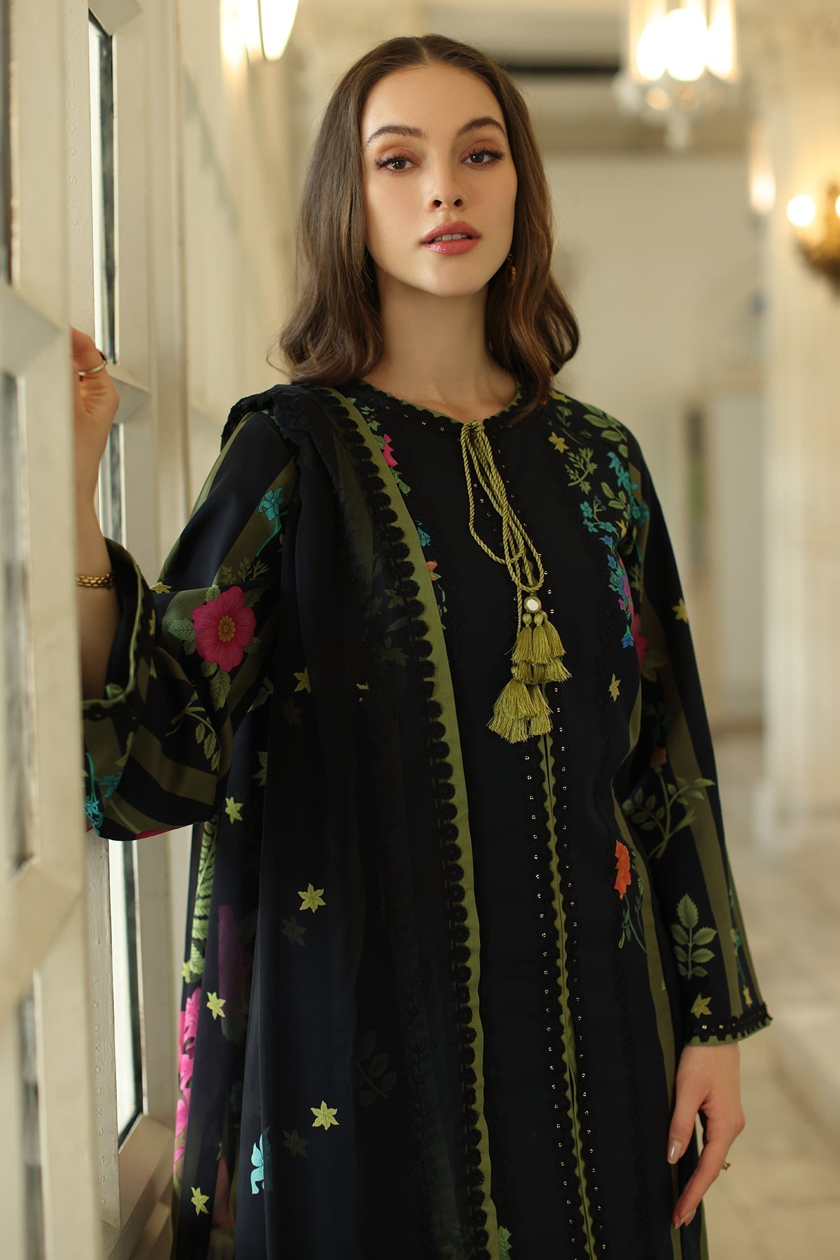 Charizma | Aniq Lawn Collection | AN5-07 M Black Lawn