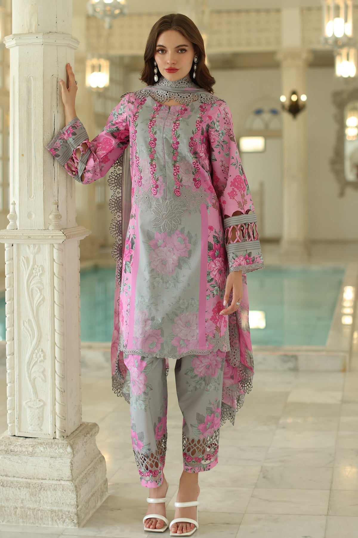 Charizma | Aniq Lawn Collection | AN5-06 XS Gray Lawn