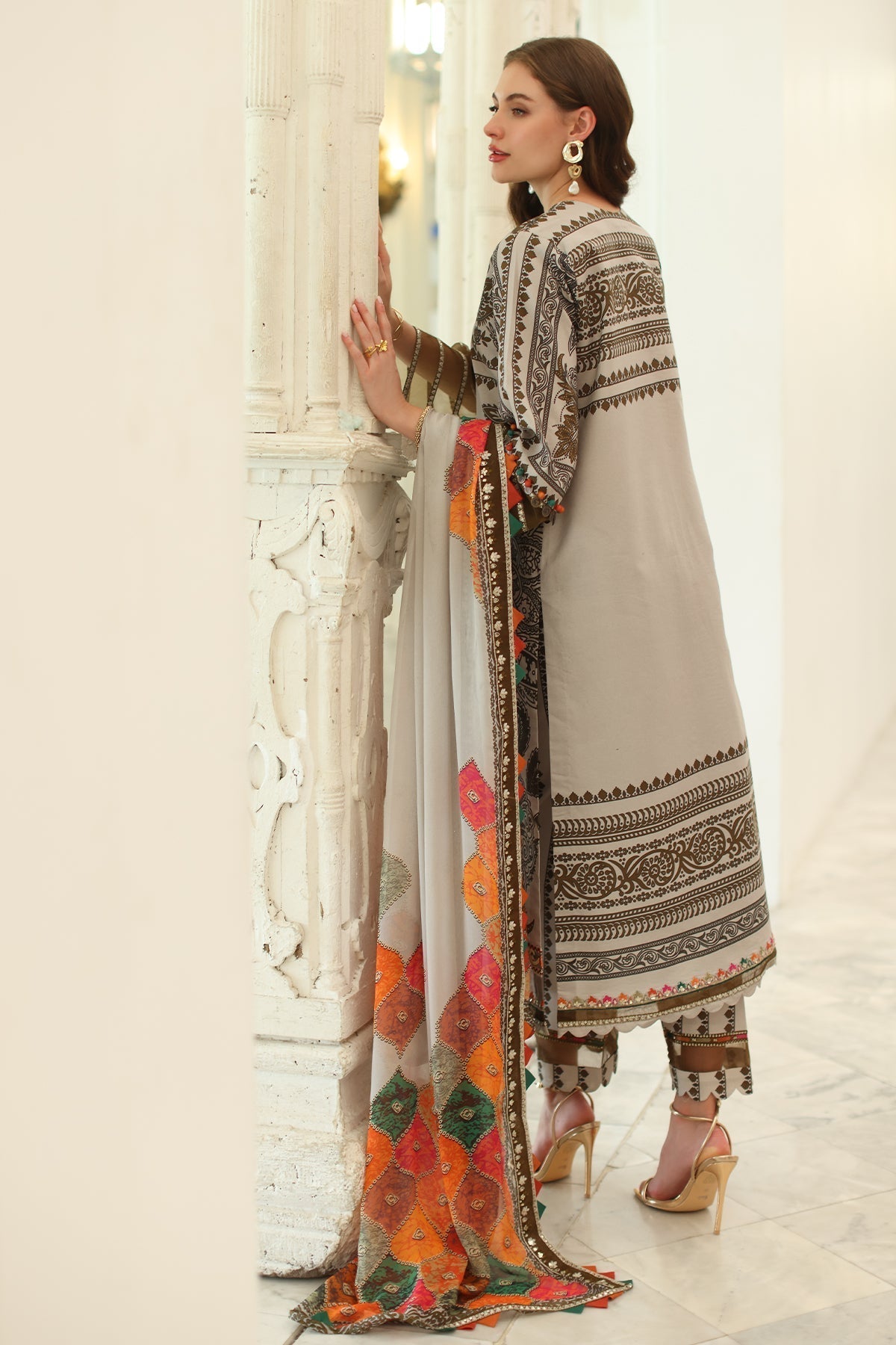 Charizma | Aniq Lawn Collection | AN5-08 S Beige Lawn