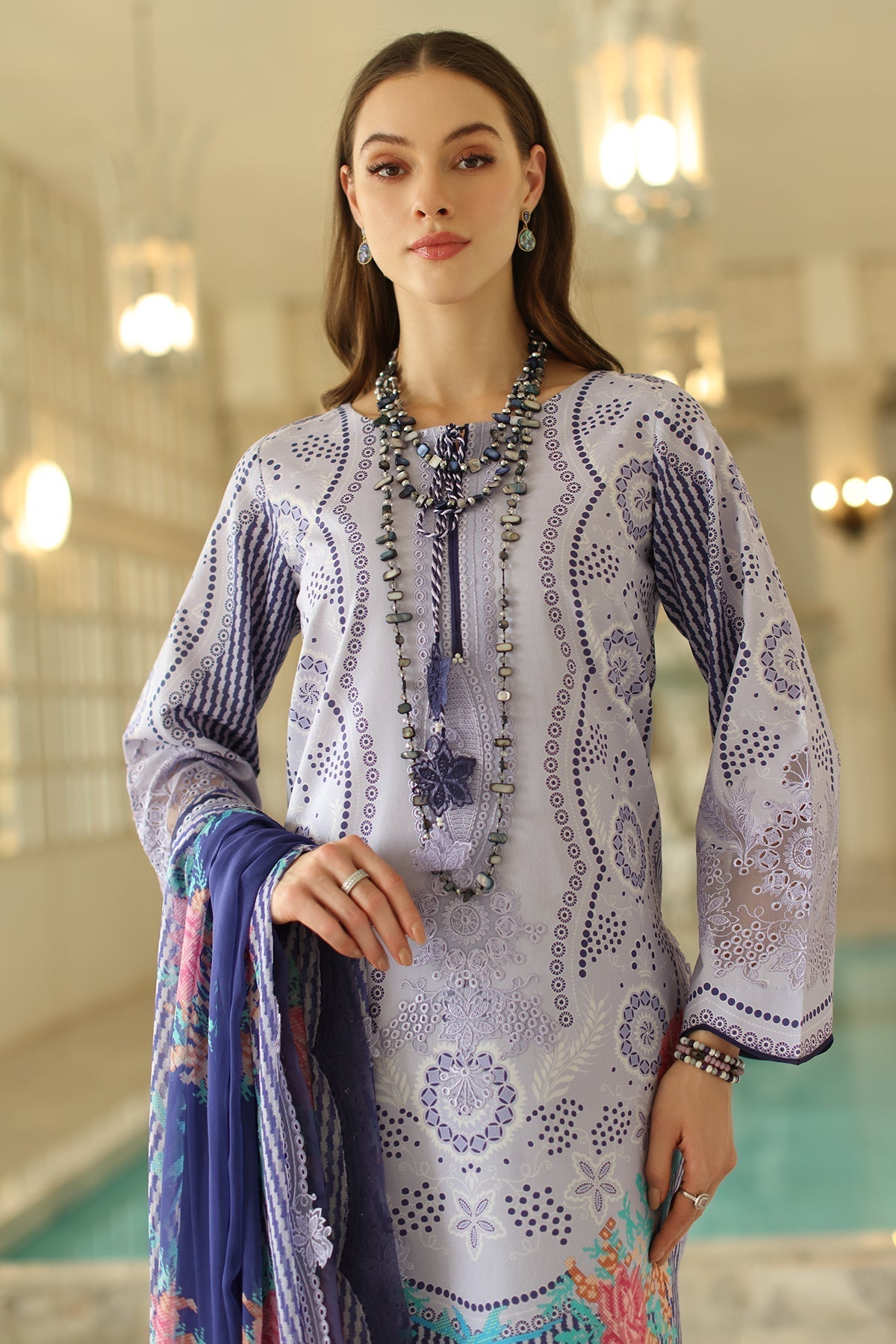 Charizma | Aniq Lawn Collection | AN5-01 L Light Lavender Lawn