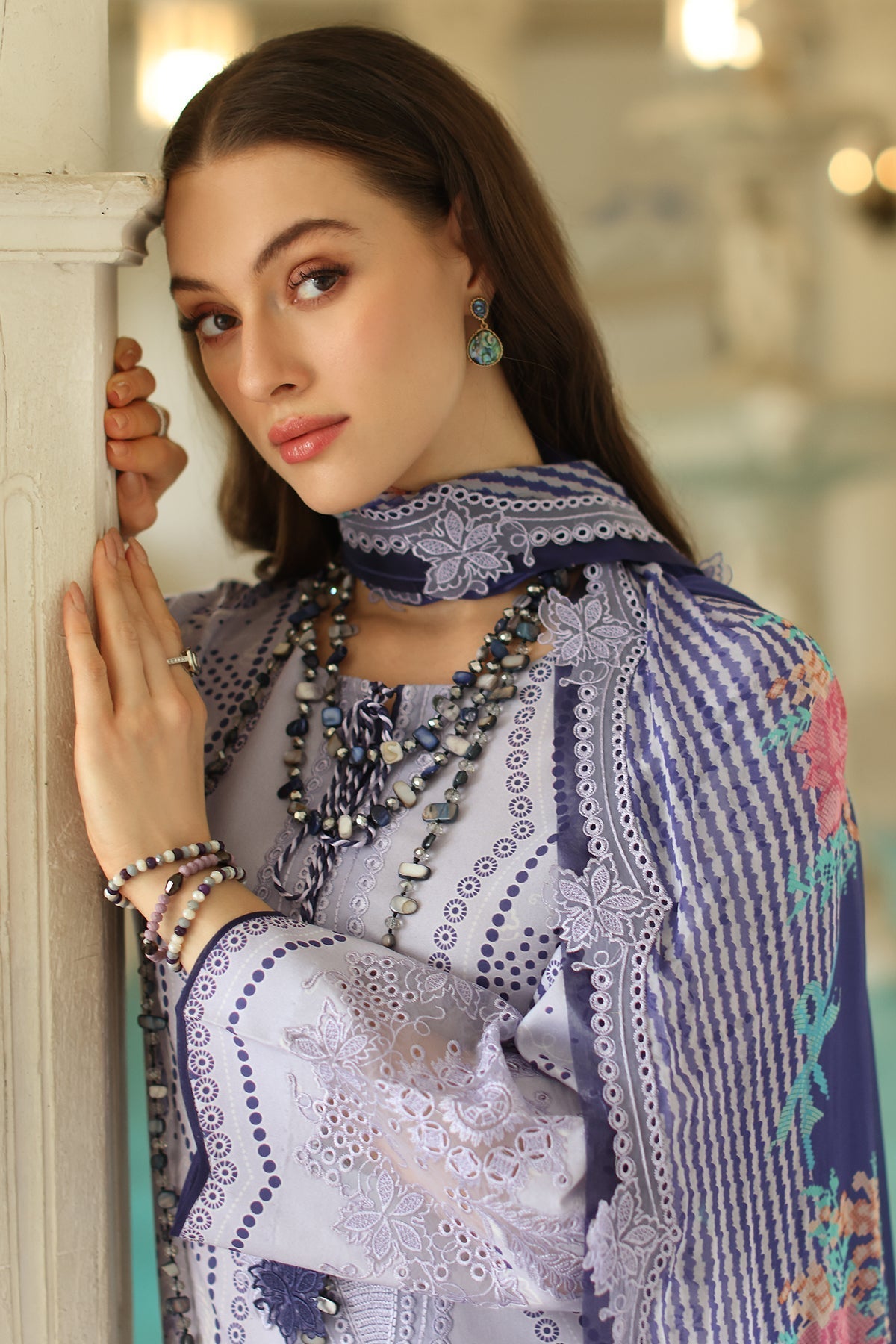 Charizma | Aniq Lawn Collection | AN5-01 M Light Lavender Lawn