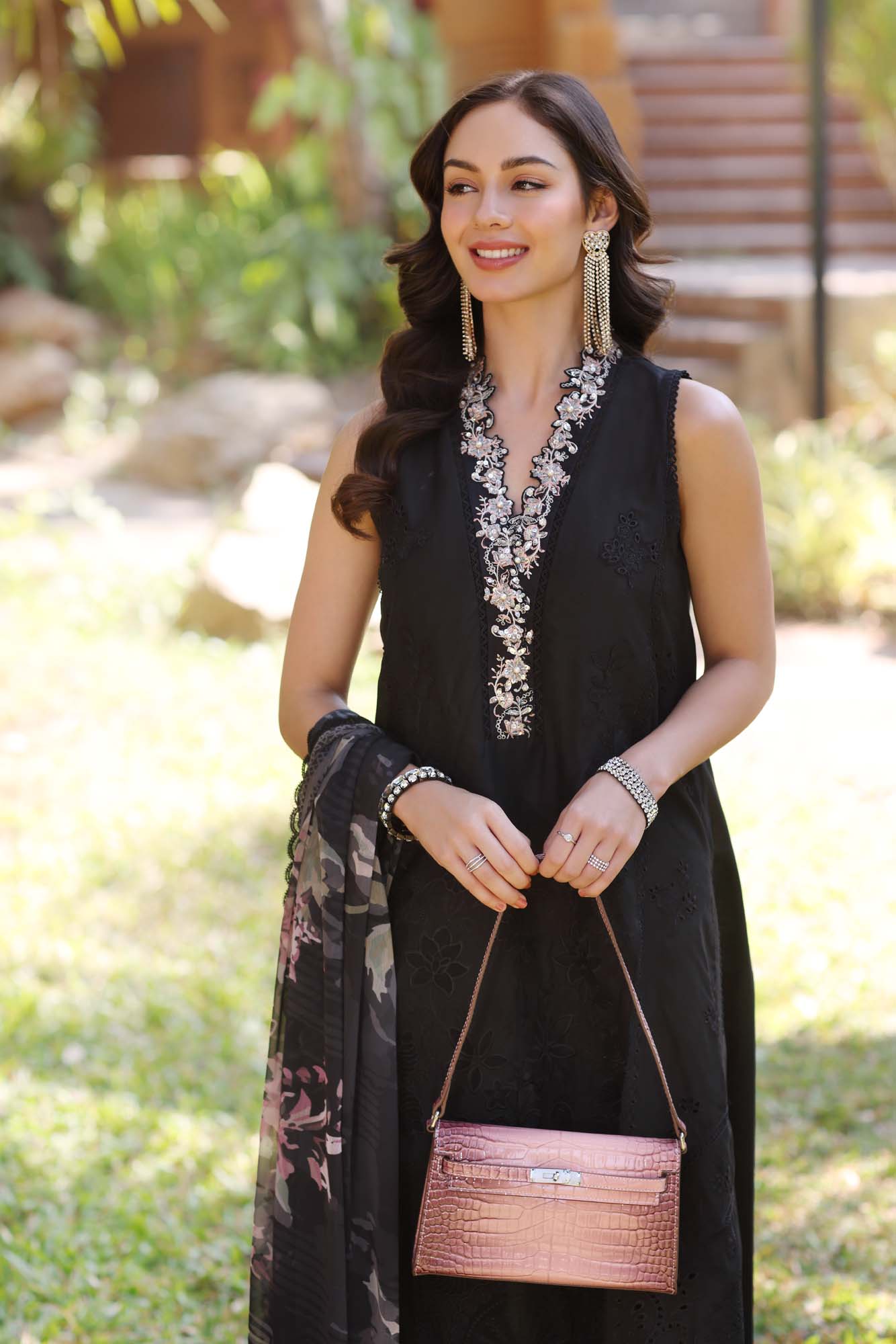 Noor by Saadia Asad | Eid Luxury Laserkari 25 | D6-A M Black Lawn