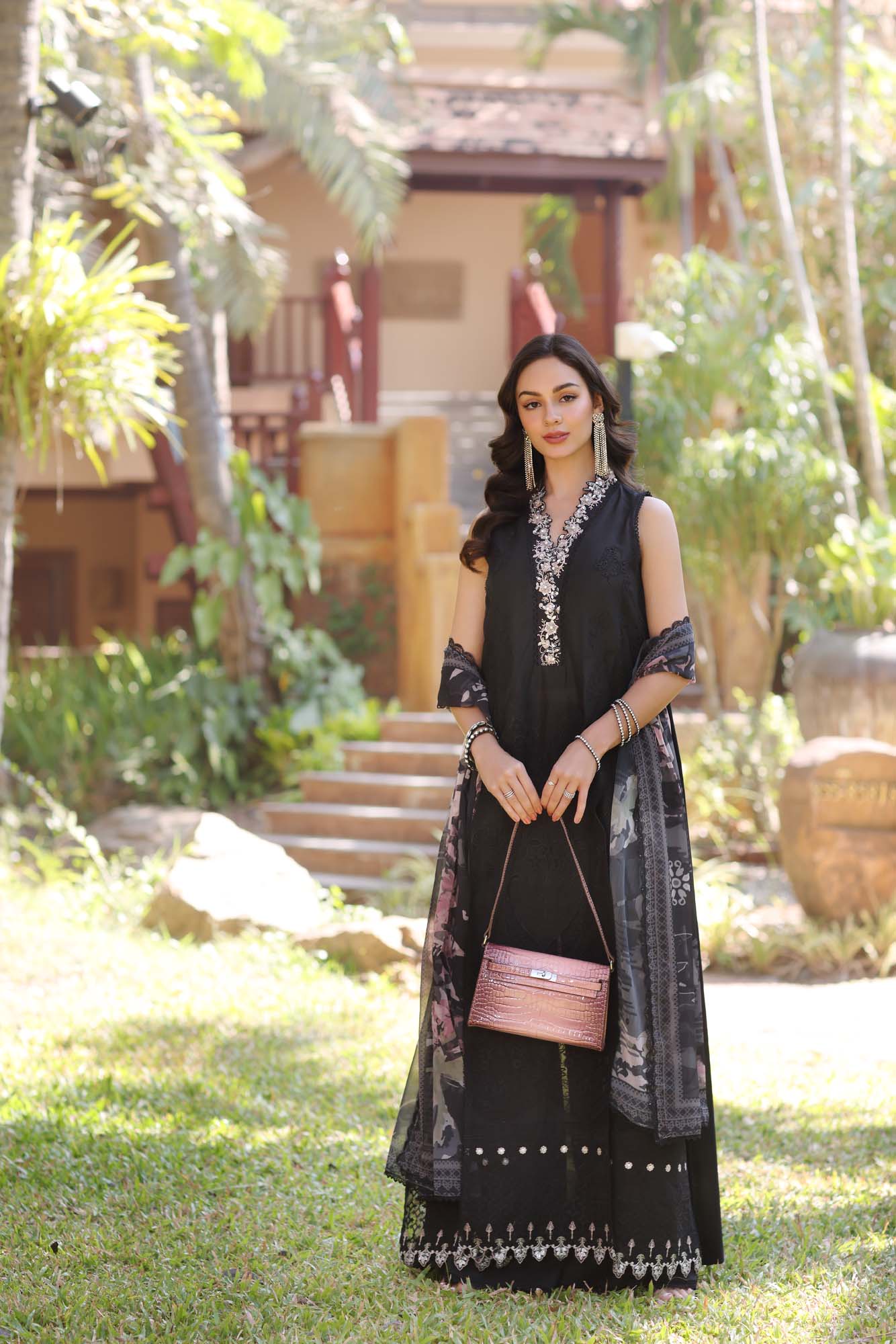 Noor by Saadia Asad | Eid Luxury Laserkari 25 | D6-A XS Black Lawn