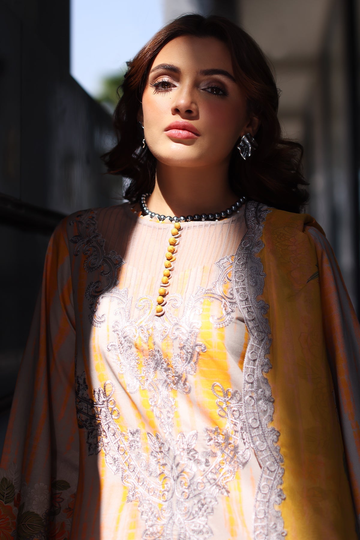 Charizma | Combination Lawn | CC5-25 Custom Size Mustard Yellow Lawn