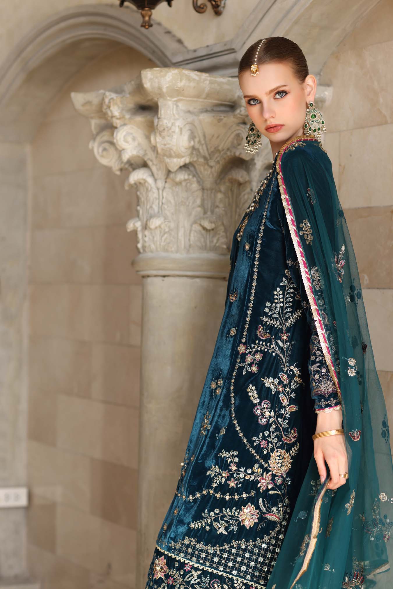 Noor by Saadia Asad | Handcrafted Velvet 25 | Andaleeb by Noor by Saadia Asad - Designer Dress - Type : Ladies Clothes - Available at Saira Sultan - 100% Original