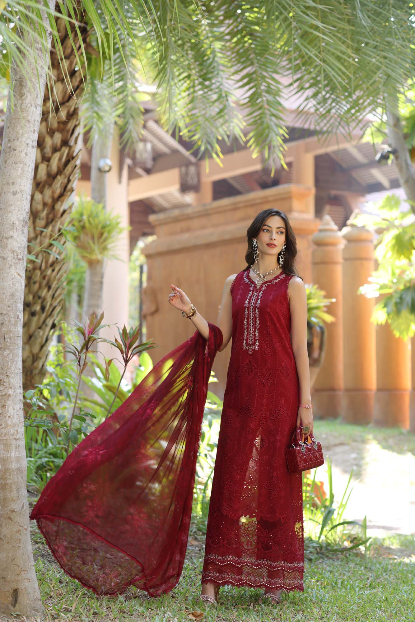 Noor by Saadia Asad | Eid Luxury Laserkari 25 | D7-A S Red Lawn