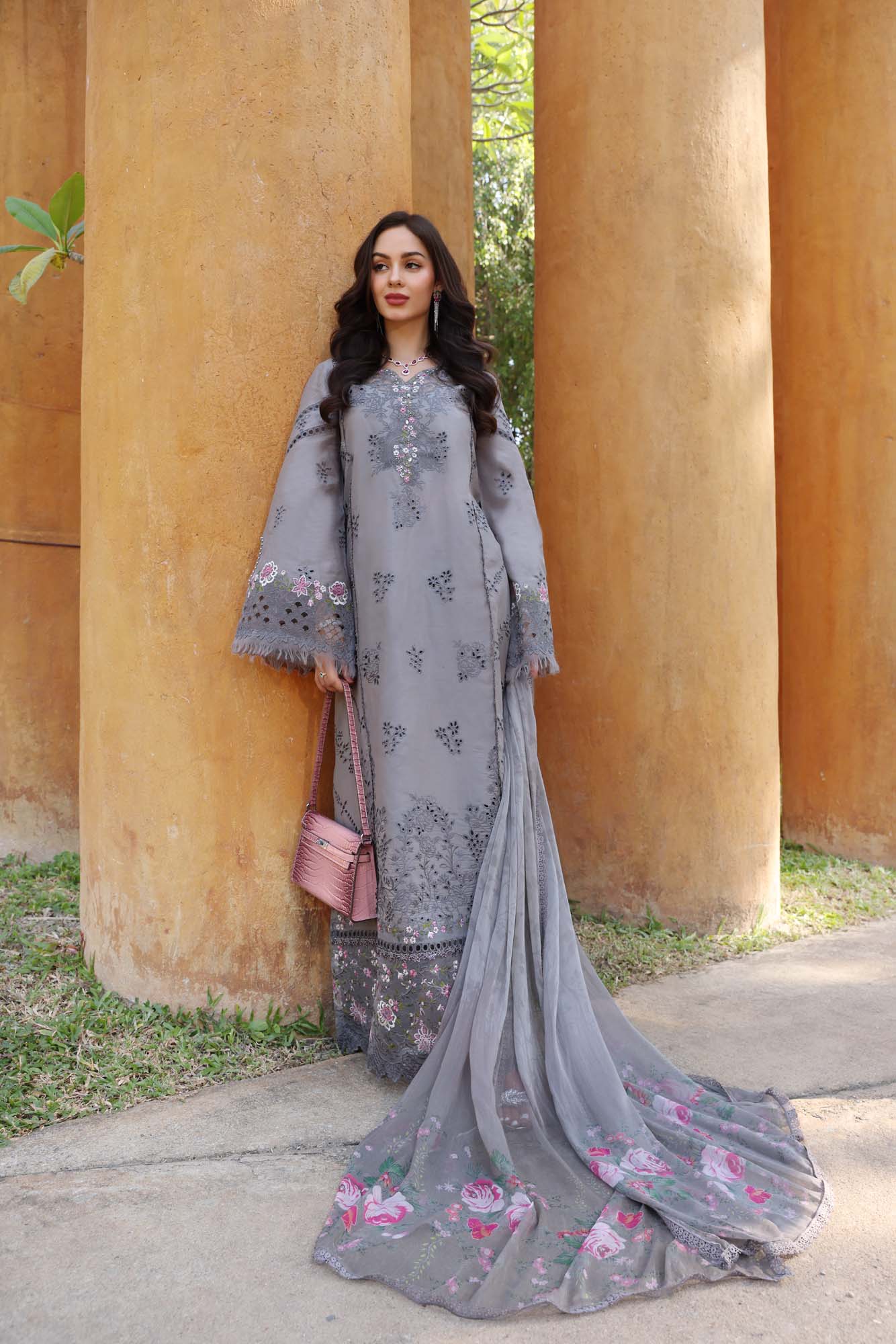 Noor by Saadia Asad | Eid Luxury Laserkari 25 | D2-B S Gray Lawn