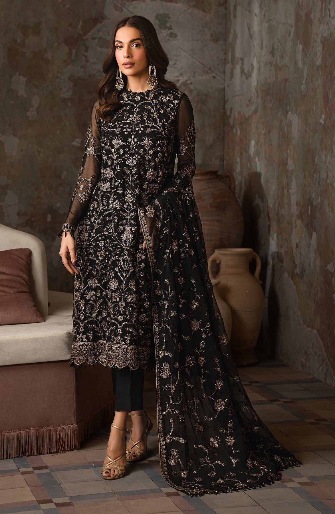Zarif | Emirah Formals | ZEF 05 HOOR XS Black Chiffon