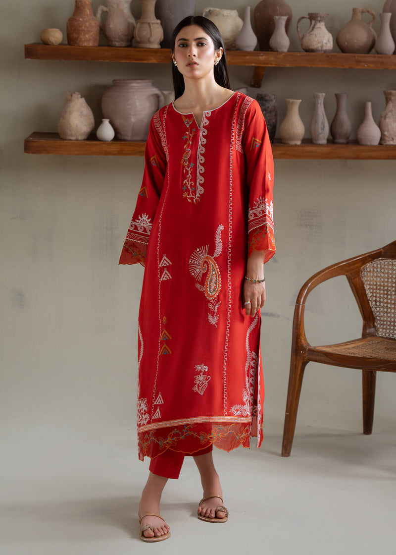 Jeem | Summer 25 RTW | KIARA RUST - Pakistani Designer Dress - by Jeem - Type : Ladies Clothes - 100% Original at Saira Sultan
