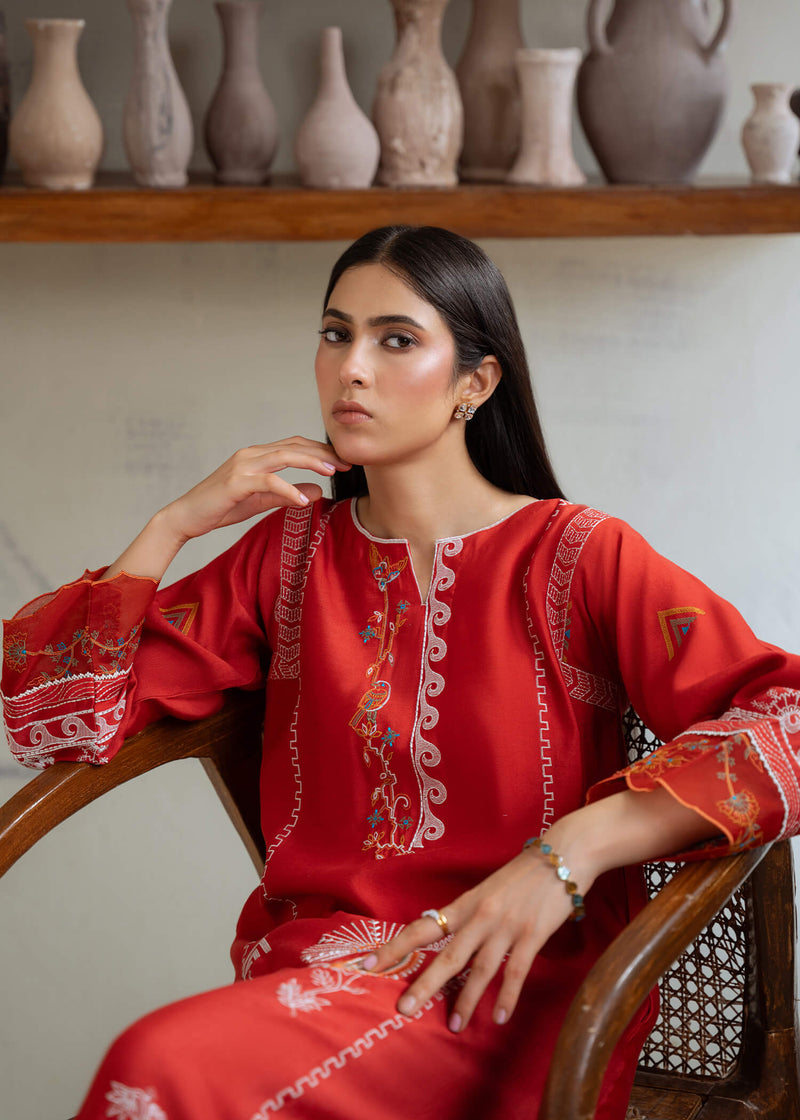 Jeem | Summer 25 RTW | KIARA RUST - Pakistani Designer Dress - by Jeem - Type : Ladies Clothes - 100% Original at Saira Sultan