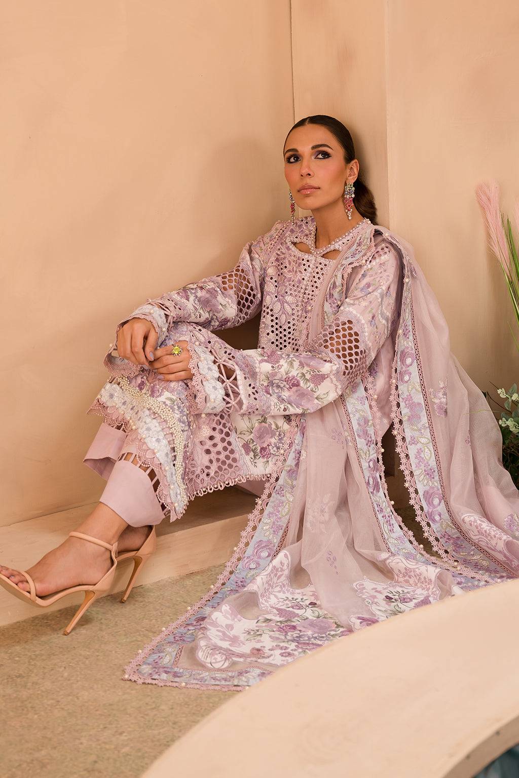 Afrozeh | The Pinted Grden Lawn 24 | Honeysuckle - Pakistani Designer Dress - by Afrozeh | Type: Luxury - 100% Original at Saira Sultan
