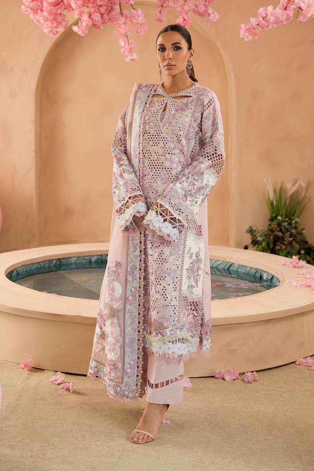 Afrozeh | The Pinted Grden Lawn 24 | Honeysuckle - Pakistani Designer Dress - by Afrozeh | Type: Luxury - 100% Original at Saira Sultan