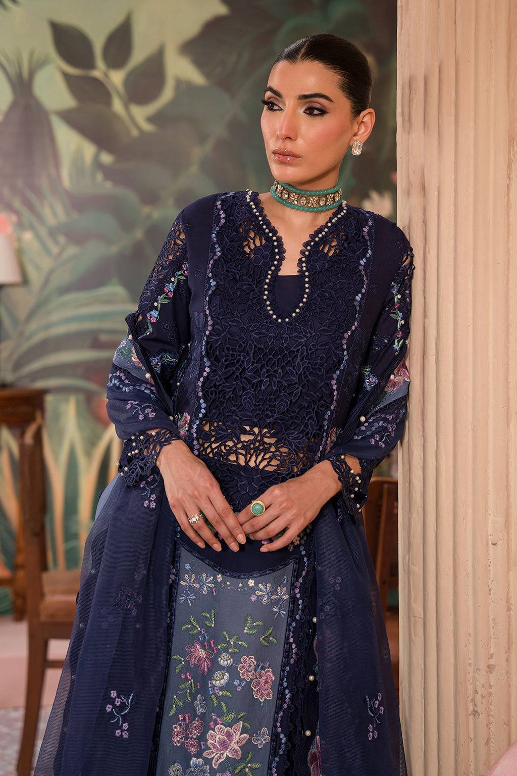 Afrozeh | The Pinted Grden Lawn 24 | Bluebell - Pakistani Designer Dress - by Afrozeh | Type: Luxury - 100% Original at Saira Sultan