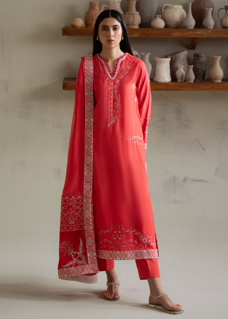 Jeem | Summer 25 RTW | NOVA CORAL - Pakistani Designer Dress - by Jeem - Type : Ladies Clothes - 100% Original at Saira Sultan