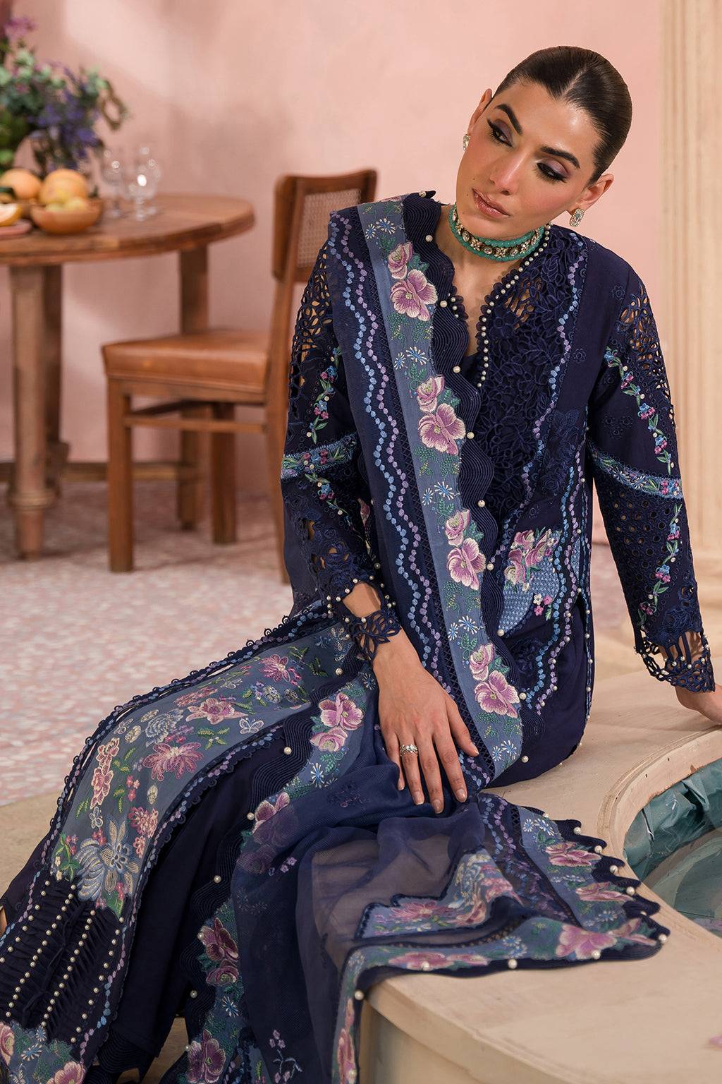 Afrozeh | The Pinted Grden Lawn 24 | Bluebell - Pakistani Designer Dress - by Afrozeh | Type: Luxury - 100% Original at Saira Sultan