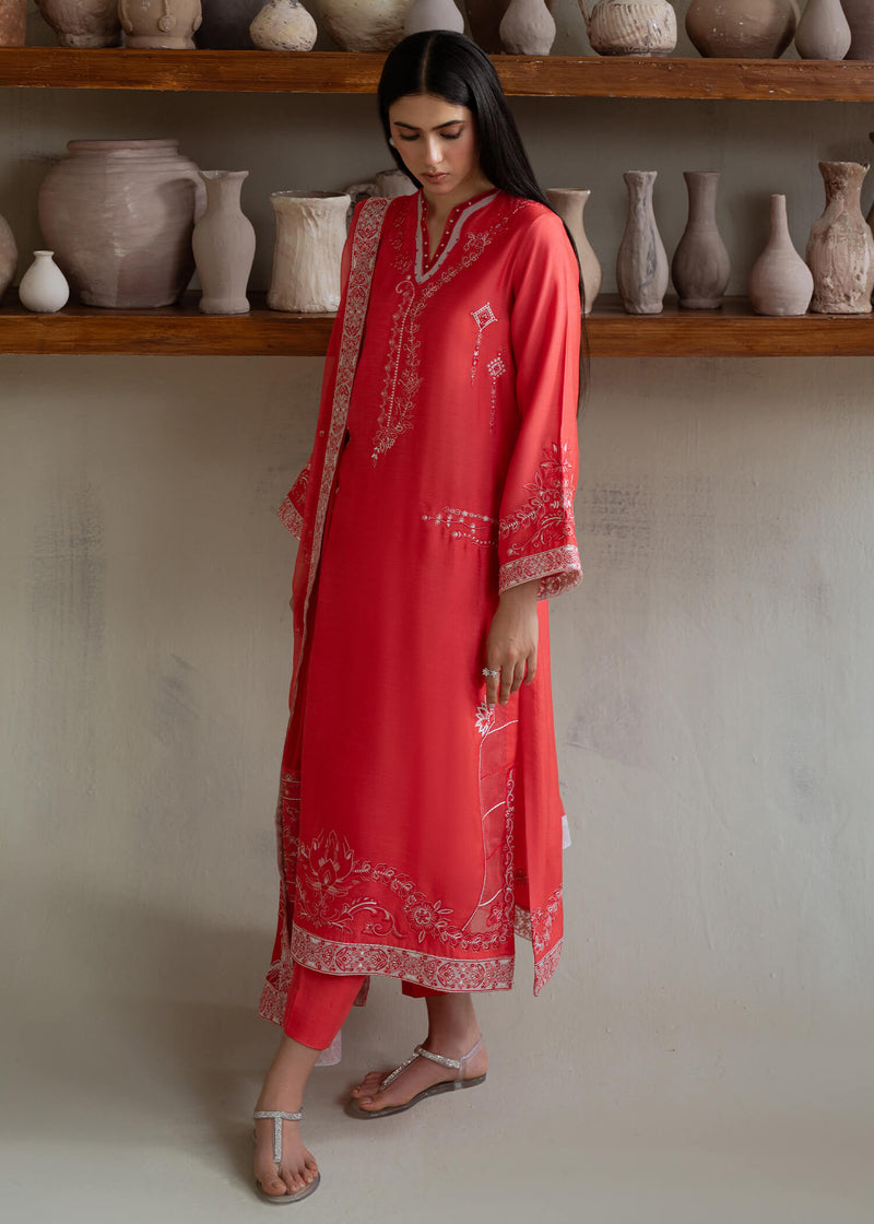 Jeem | Summer 25 RTW | NOVA CORAL - Pakistani Designer Dress - by Jeem - Type : Ladies Clothes - 100% Original at Saira Sultan