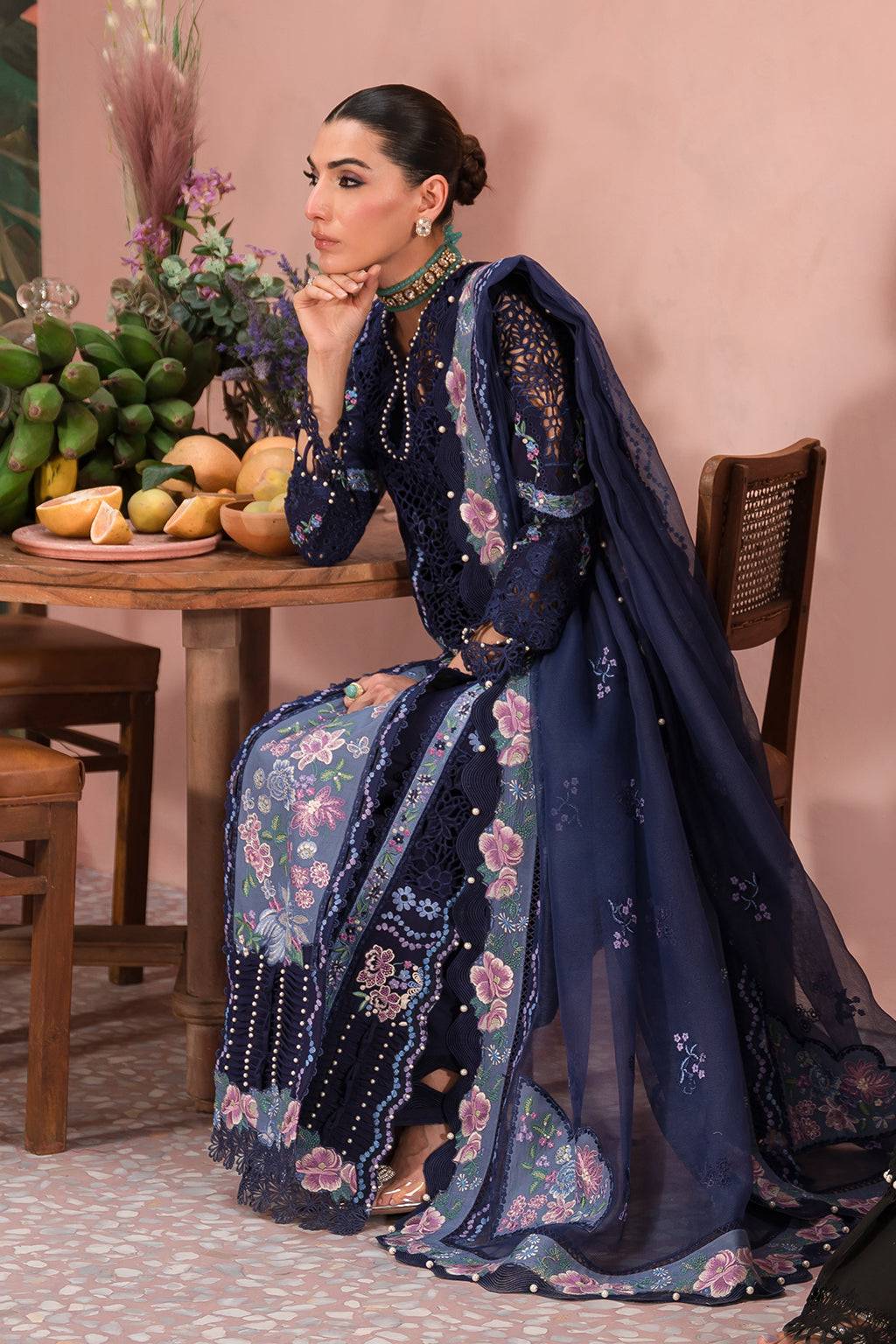 Afrozeh | The Pinted Grden Lawn 24 | Bluebell - Pakistani Designer Dress - by Afrozeh | Type: Luxury - 100% Original at Saira Sultan