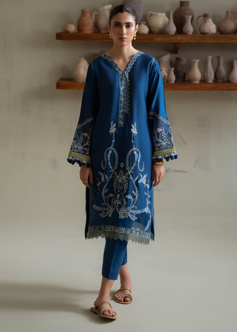 Jeem | Summer 25 RTW | ANZA BLUE - Pakistani Designer Dress - by Jeem - Type : Ladies Clothes - 100% Original at Saira Sultan