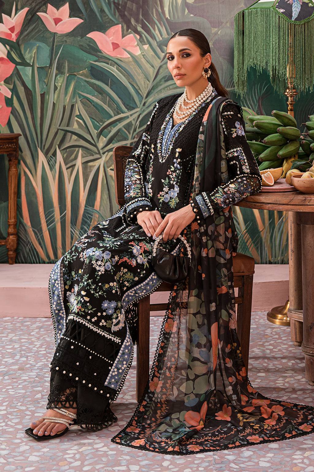 Afrozeh | The Pinted Grden Lawn 24 | Midnight Muse - Pakistani Designer Dress - by Afrozeh | Type: Luxury - 100% Original at Saira Sultan