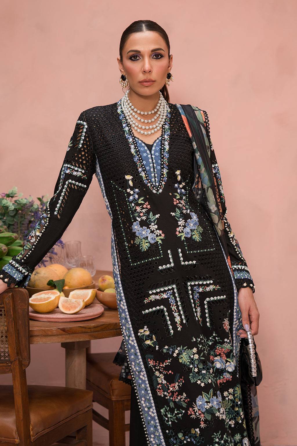 Afrozeh | The Pinted Grden Lawn 24 | Midnight Muse - Pakistani Designer Dress - by Afrozeh | Type: Luxury - 100% Original at Saira Sultan