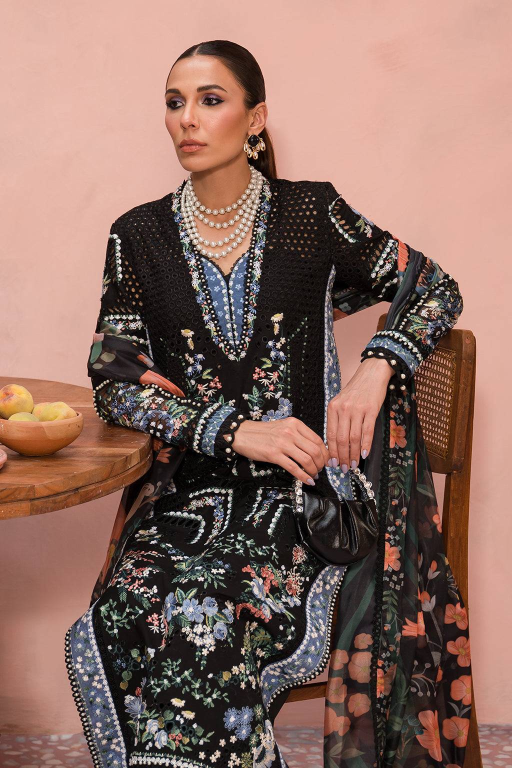 Afrozeh | The Pinted Grden Lawn 24 | Midnight Muse - Pakistani Designer Dress - by Afrozeh | Type: Luxury - 100% Original at Saira Sultan