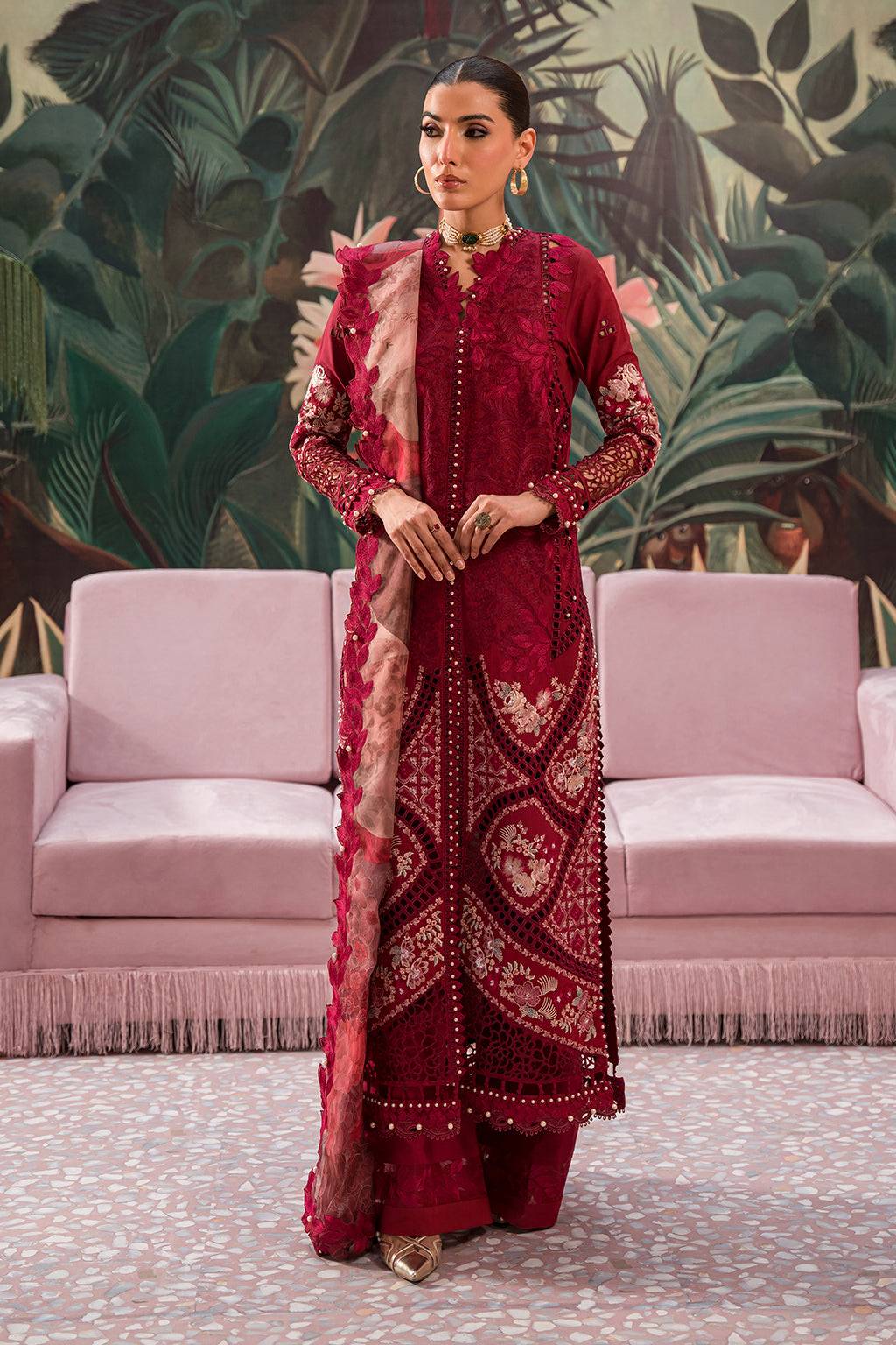 Afrozeh | The Pinted Grden Lawn 24 | Dahlia Dusk - Pakistani Designer Dress - by Afrozeh | Type: Luxury - 100% Original at Saira Sultan