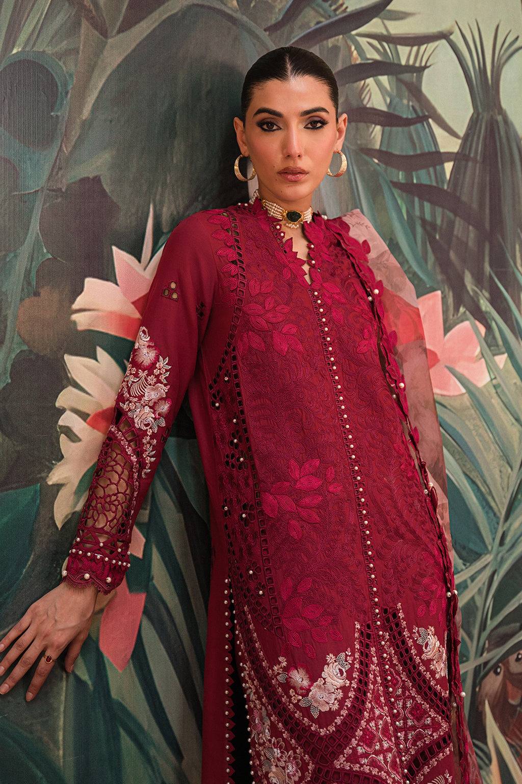 Afrozeh | The Pinted Grden Lawn 24 | Dahlia Dusk - Pakistani Designer Dress - by Afrozeh | Type: Luxury - 100% Original at Saira Sultan