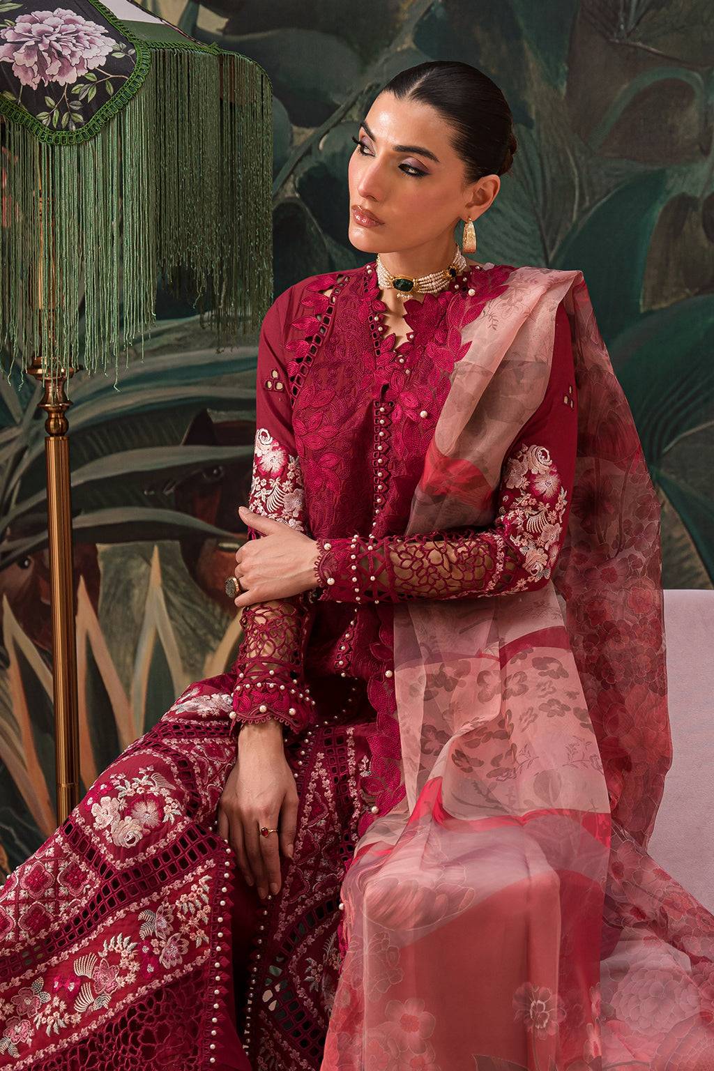 Afrozeh | The Pinted Grden Lawn 24 | Dahlia Dusk - Pakistani Designer Dress - by Afrozeh | Type: Luxury - 100% Original at Saira Sultan