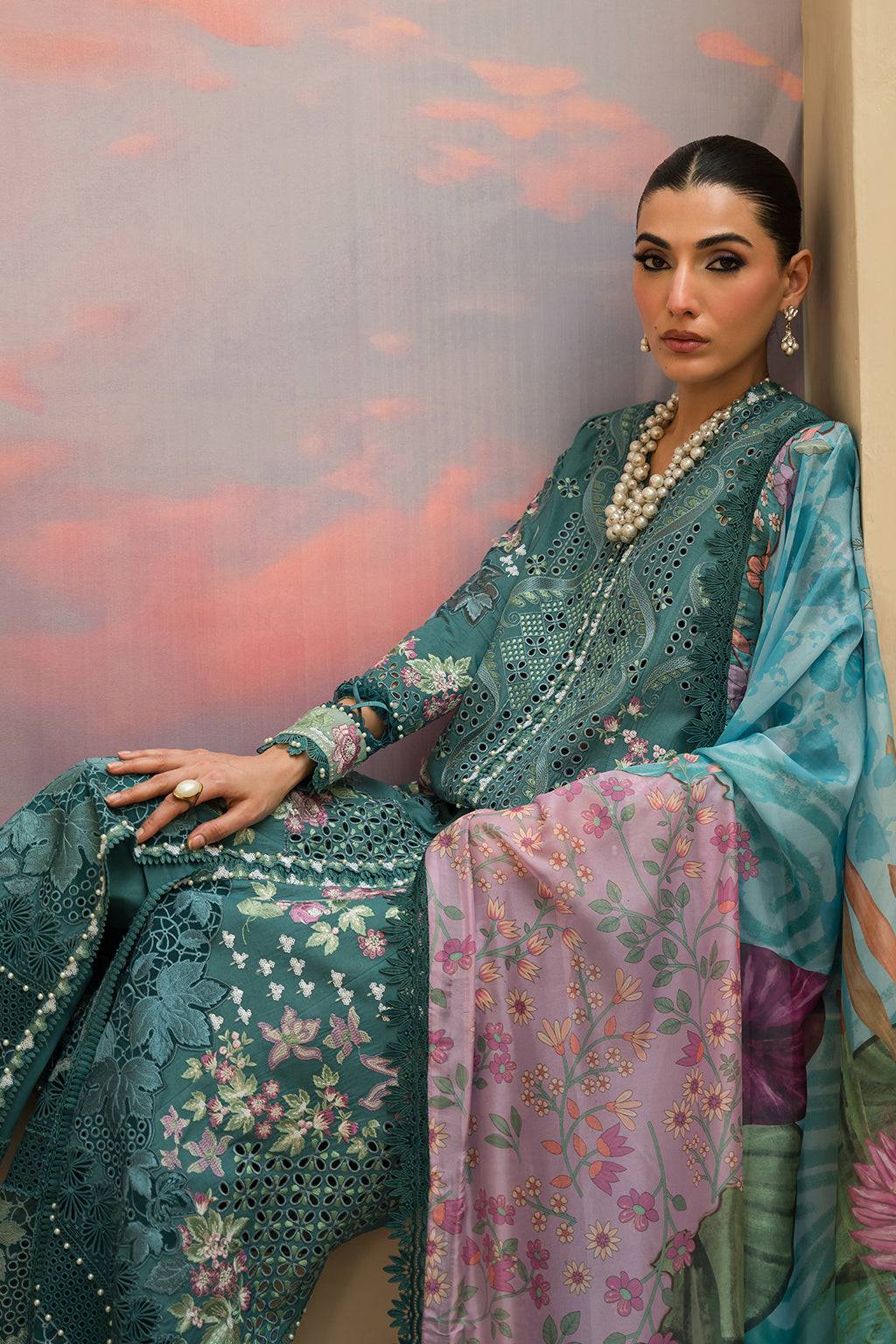 Afrozeh | The Pinted Grden Lawn 24 | Stellar Sage - Pakistani Designer Dress - by Afrozeh | Type: Luxury - 100% Original at Saira Sultan