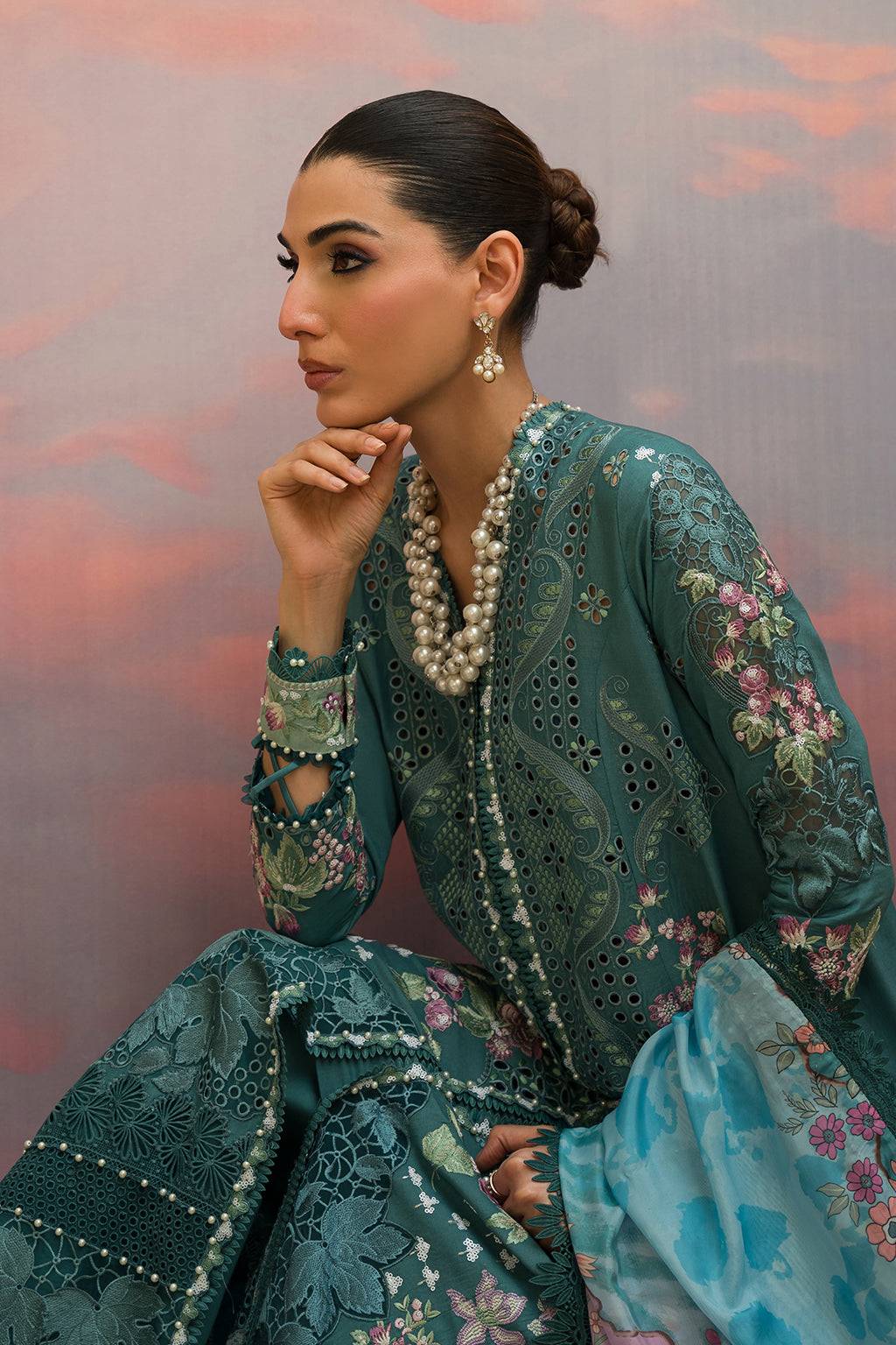 Afrozeh | The Pinted Grden Lawn 24 | Stellar Sage - Pakistani Designer Dress - by Afrozeh | Type: Luxury - 100% Original at Saira Sultan