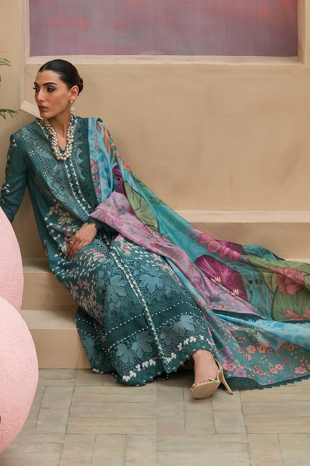 Afrozeh | The Pinted Grden Lawn 24 | Stellar Sage - Pakistani Designer Dress - by Afrozeh | Type: Luxury - 100% Original at Saira Sultan