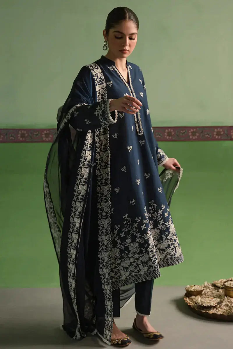 Cross Stitch | Chikankari Lawn | INSIGNIA BLUE - Pakistani Designer Dress - by Cross Stitch | Type: Casuals - 100% Original at Saira Sultan