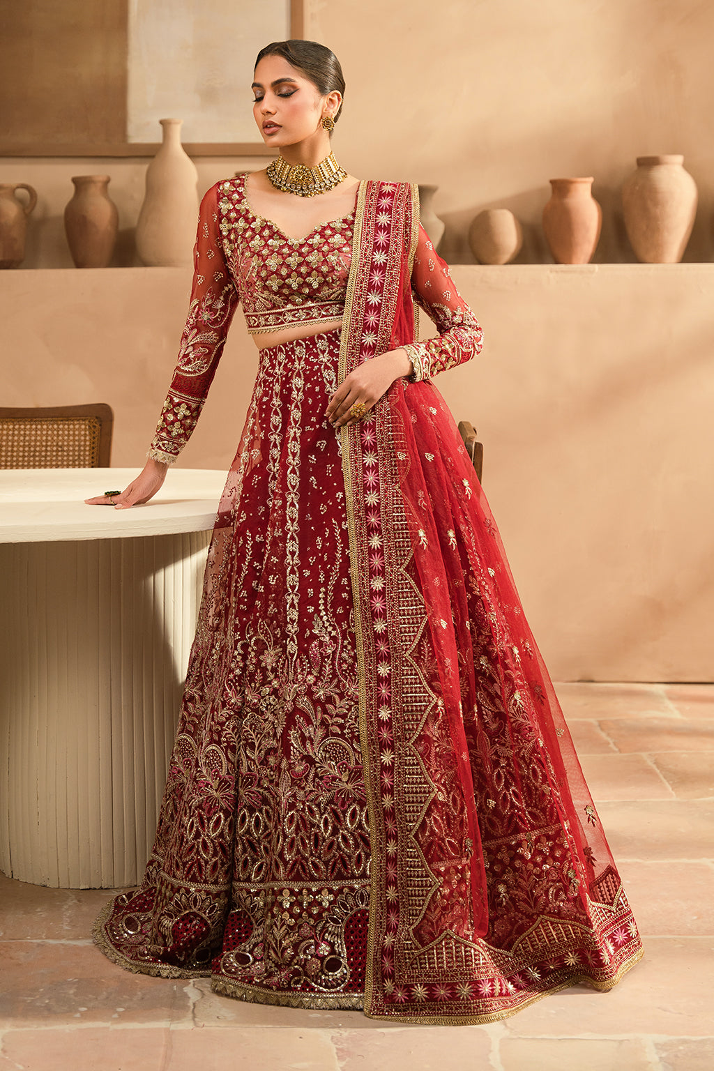 Ayzel | Panache Wedding Formals | Feya Custom Size Maroon Organza