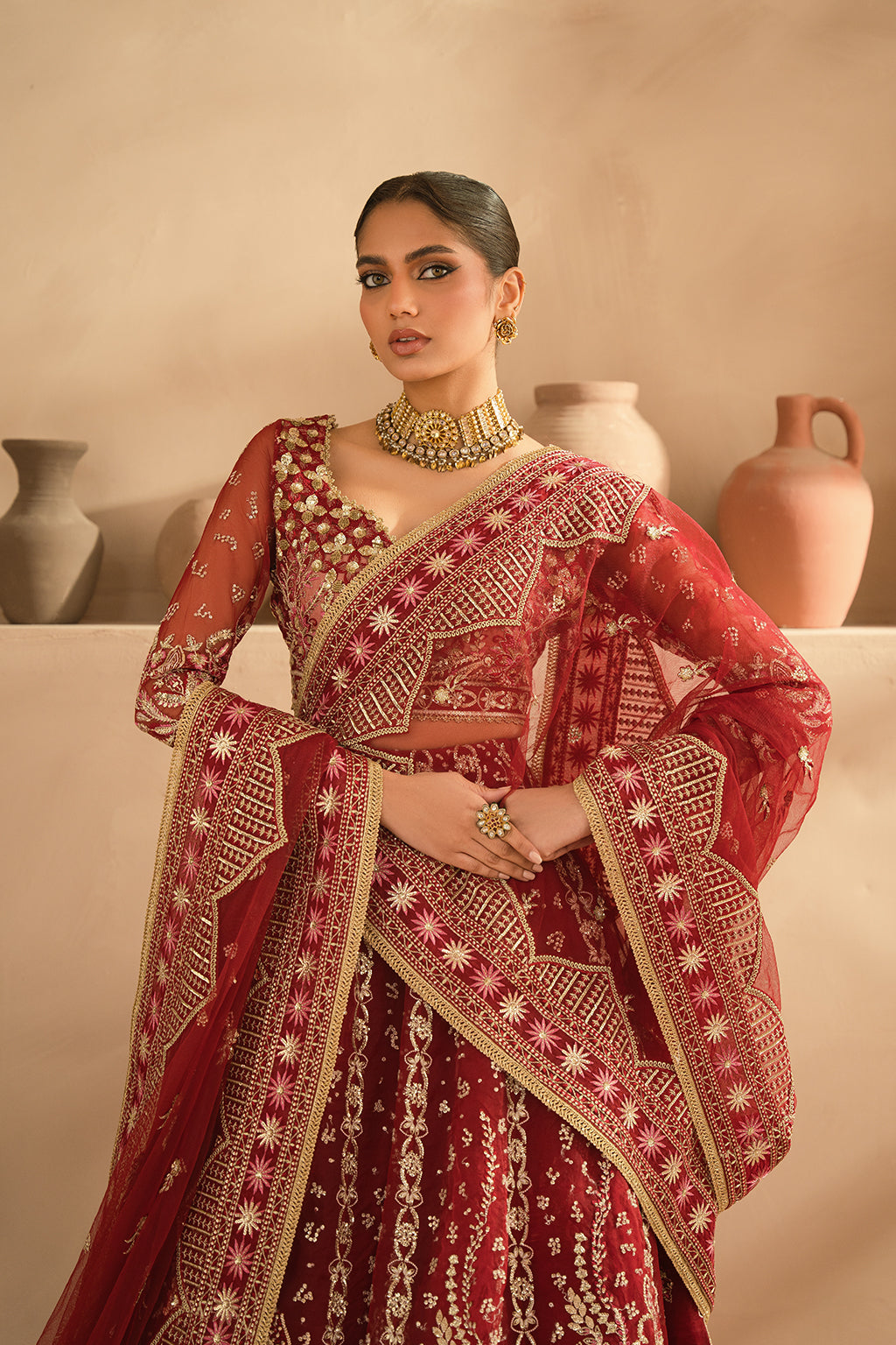 Ayzel | Panache Wedding Formals | Feya M Maroon Organza