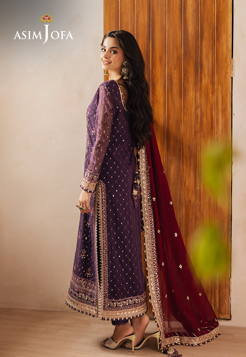 Asim Jofa | Heeriye Formals | AJHE-01 S Plum Chiffon