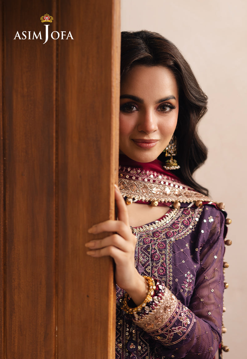 Asim Jofa | Heeriye Formals | AJHE-01 M Plum Chiffon