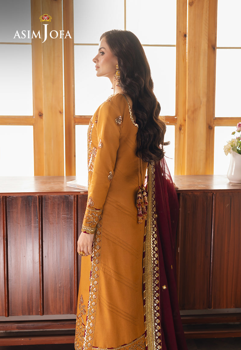 Asim Jofa | Heeriye Formals | AJHE-07 S Mustard Jumbo Silk