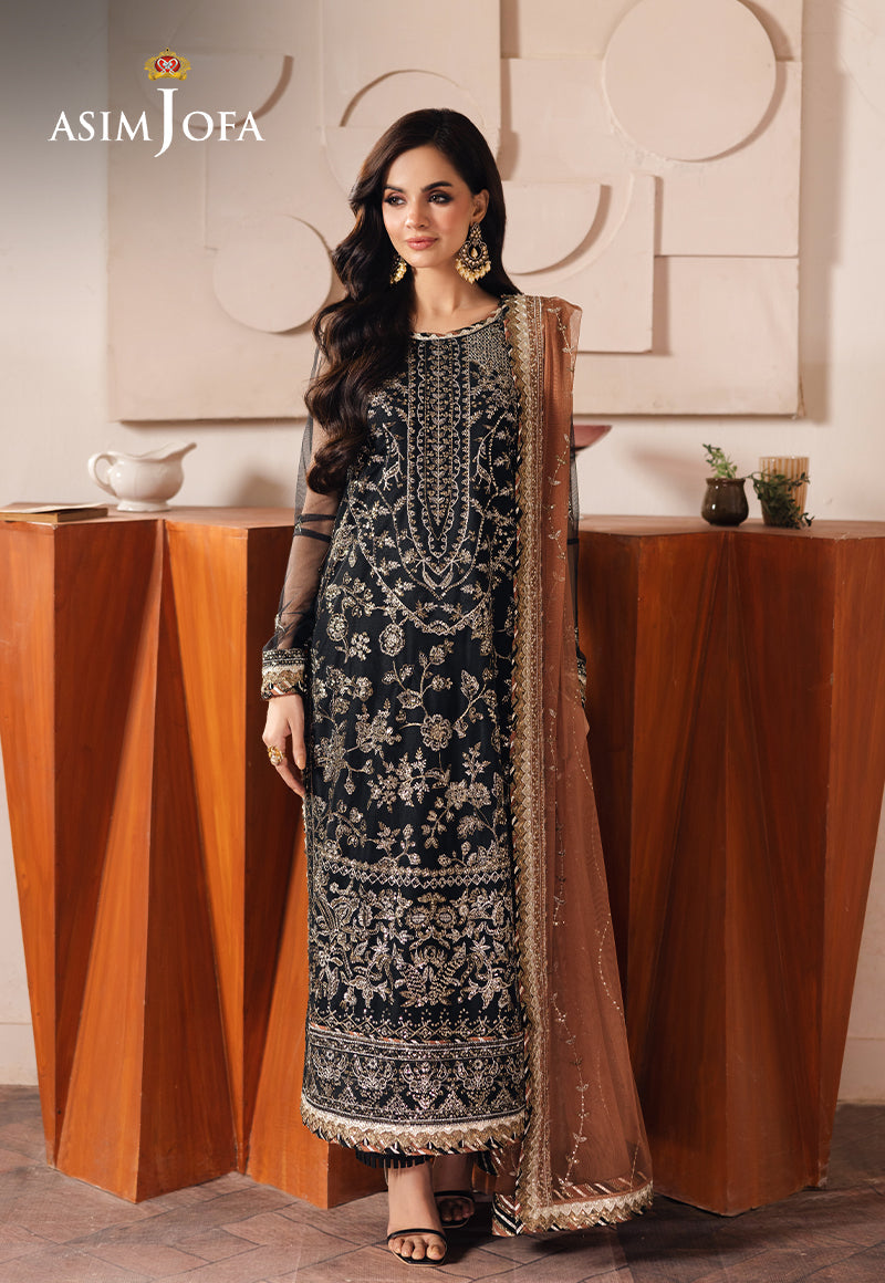 Asim Jofa | Heeriye Formals | AJHE-05 XS Black Net