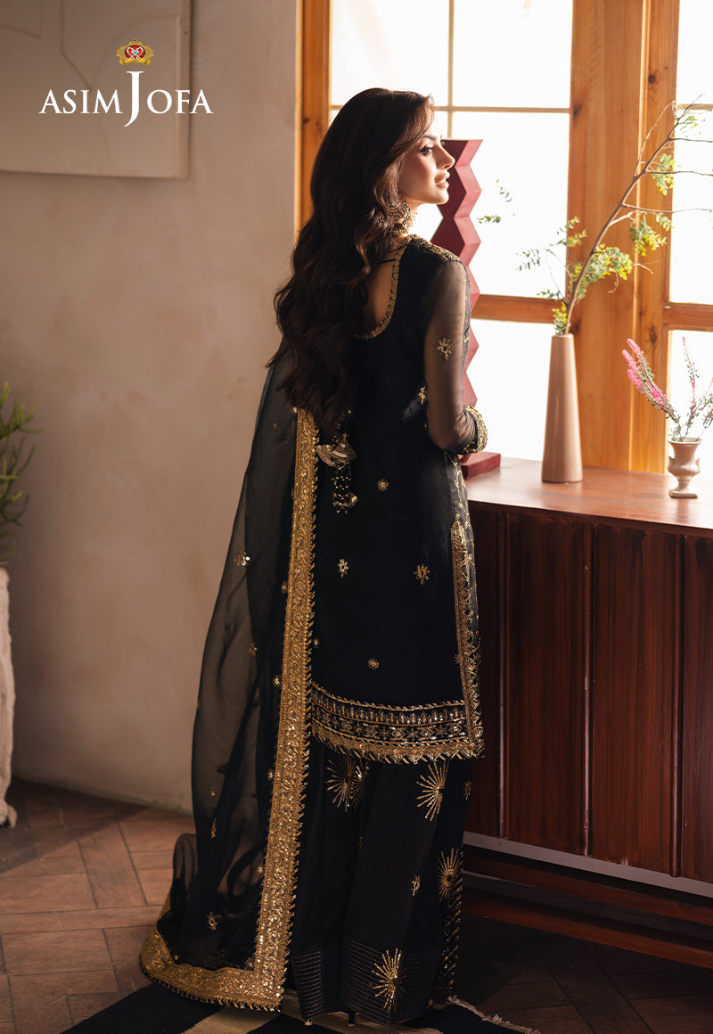 Asim Jofa | Heeriye Formals | AJHE-04 S Black Organza