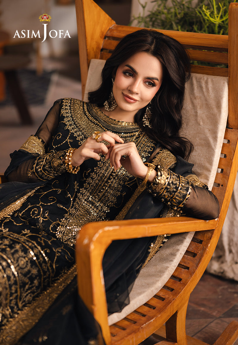 Asim Jofa | Heeriye Formals | AJHE-04 L Black Organza