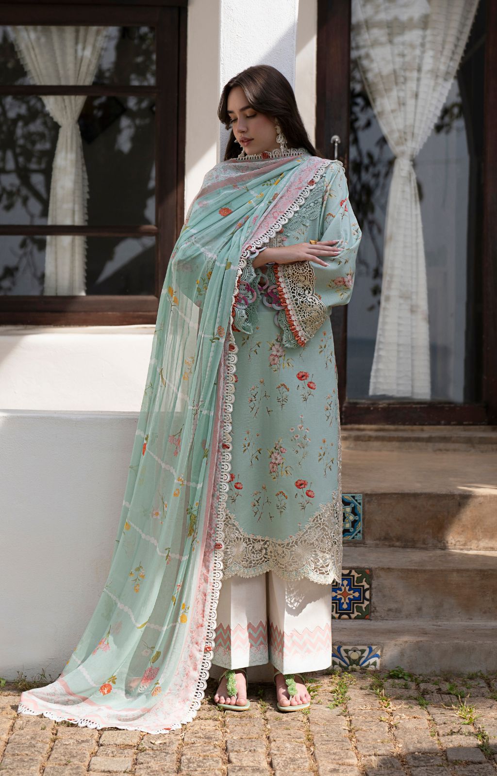 AJR Couture | Printakari Lawn 25 | Aqua L Aqua Lawn