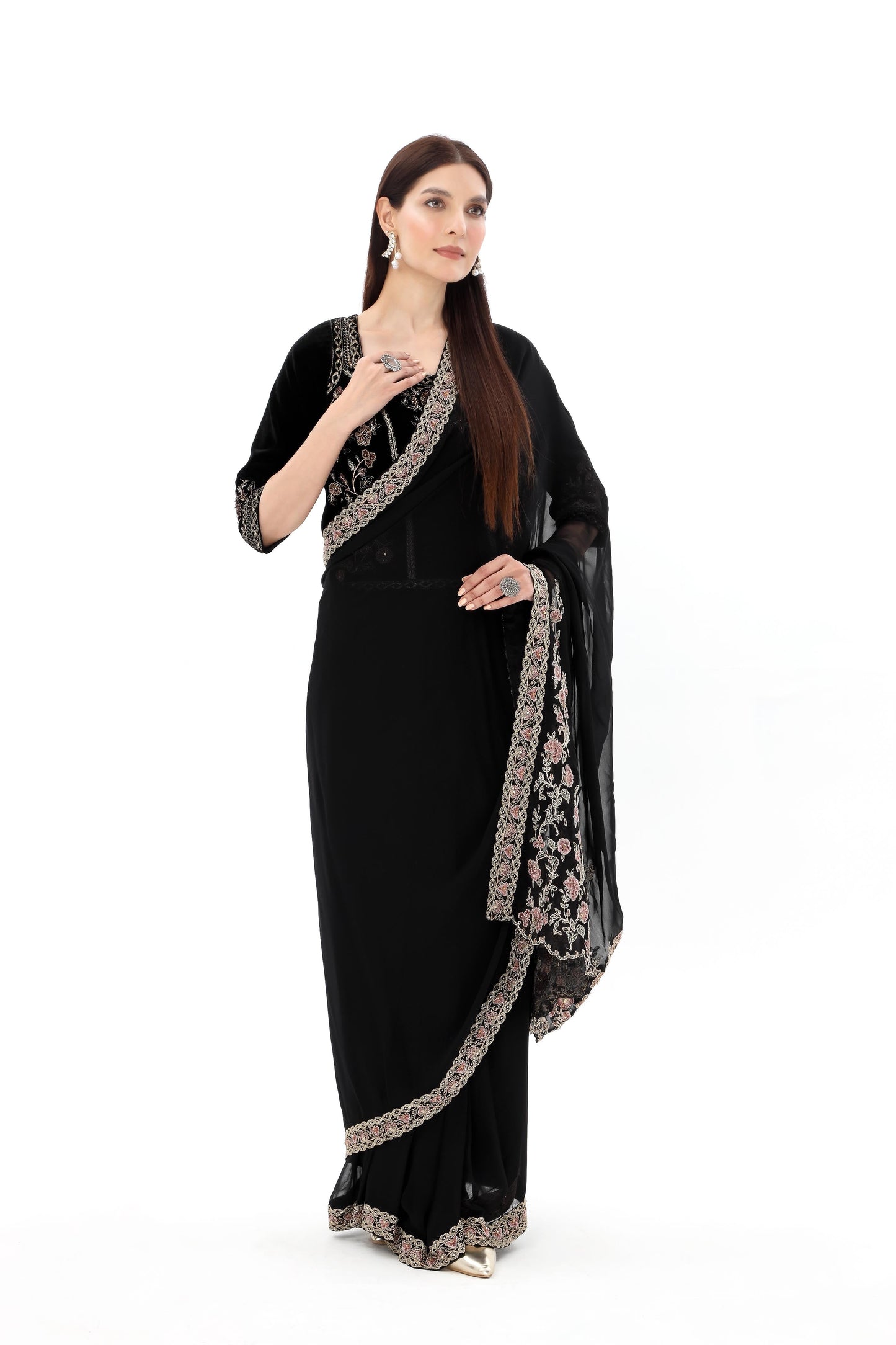 Chinyere | Formal Wedding Exclusive | (AW0003) XS Black Chiffon