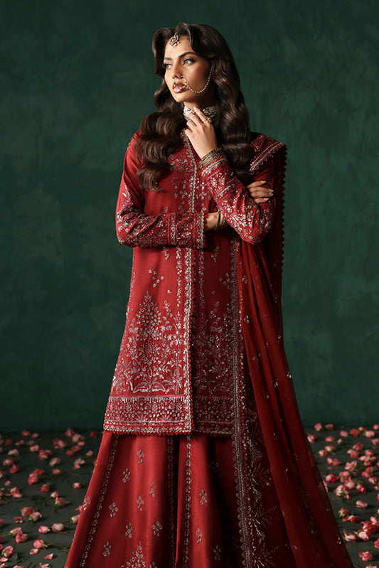 Afrozeh | Divani Silk Edit 25 | Tajdaar XS Haute Red Raw Silk