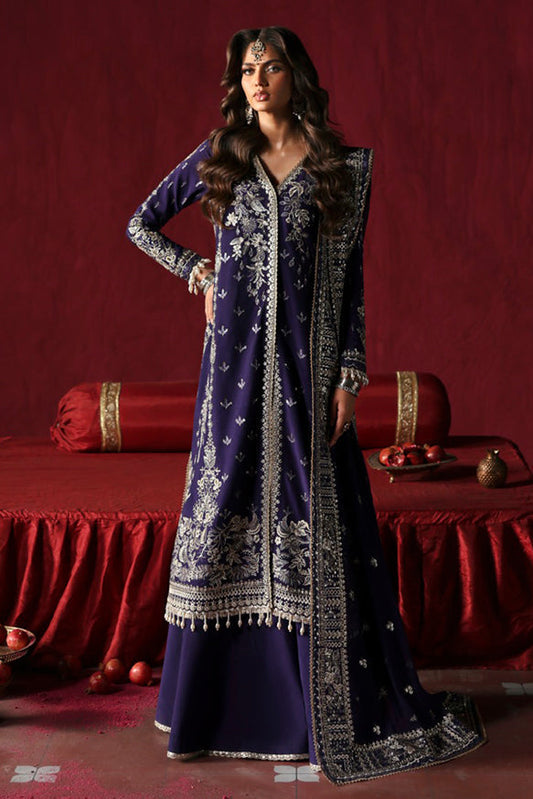 Afrozeh | Divani Silk Edit 25 | Kaneez XS Deep Purple Raw Silk
