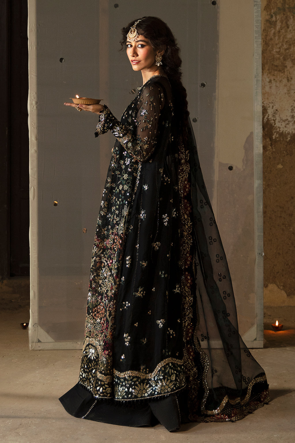 Afrozeh | Hayat Wedding Formals 24 | Meera S Black Organza