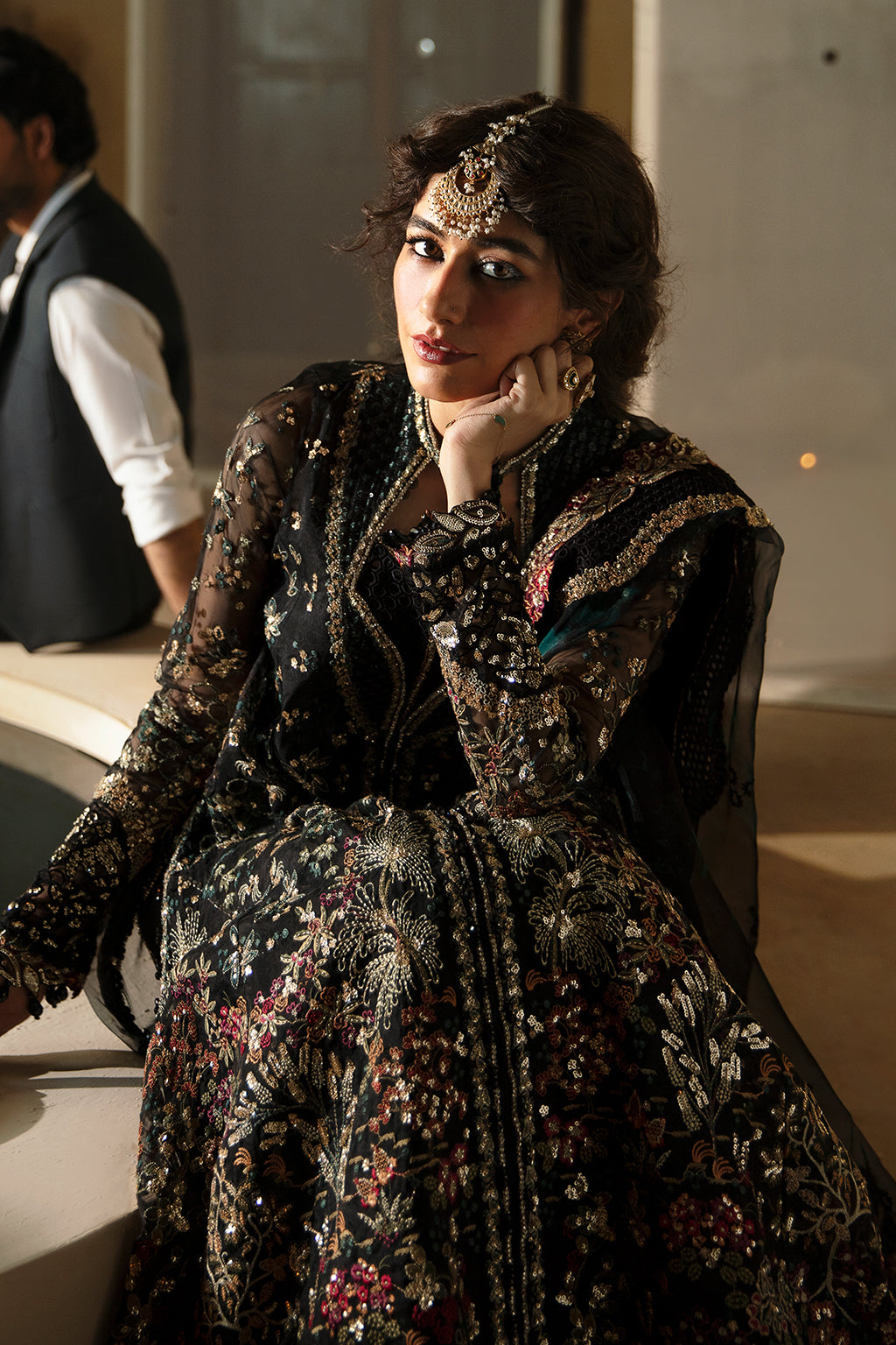 Afrozeh | Hayat Wedding Formals 24 | Meera Custom Size Black Organza