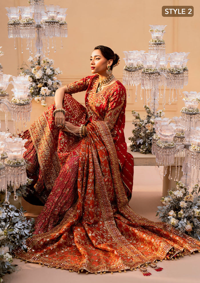 Aik Atelier | Wedding Festive 25 | LOOK 01 XL Medium Silk LONG SHIRT WITH CRUSHED GHARARA