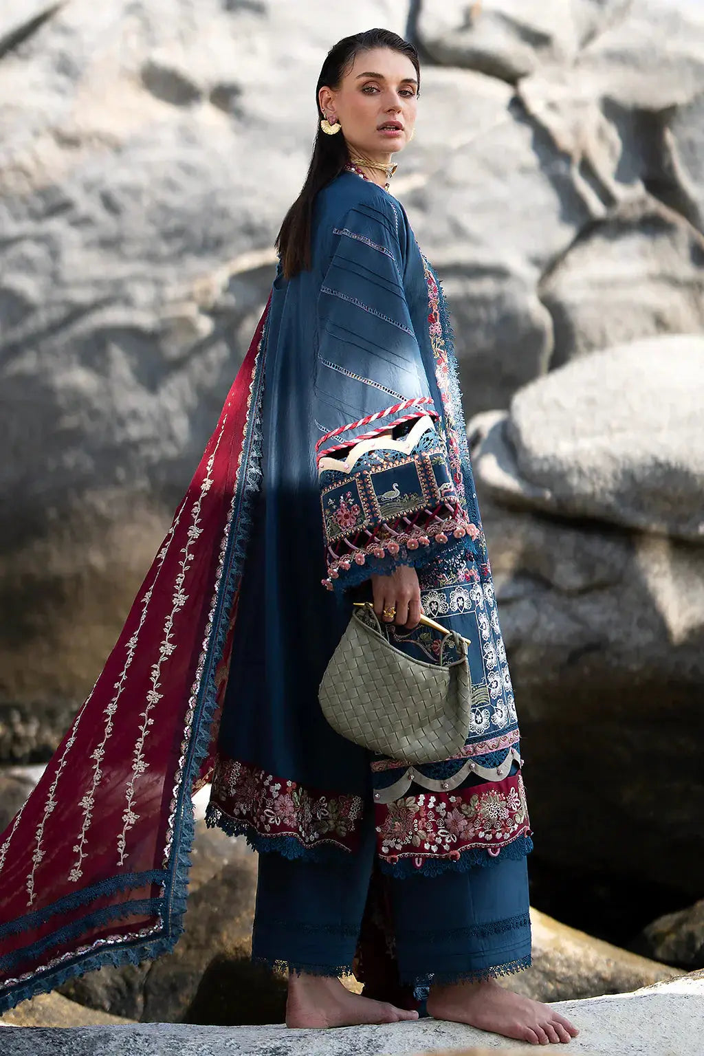 AJR Couture | Alif Signature Luxury Lawn 24 | Ayra - Pakistani Designer Dress - by AJR Couture | Type: Luxury - 100% Original at Saira Sultan