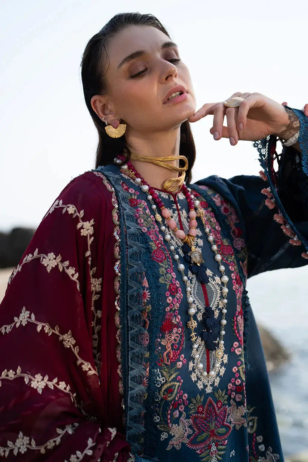 AJR Couture | Alif Signature Luxury Lawn 24 | Ayra - Pakistani Designer Dress - by AJR Couture | Type: Luxury - 100% Original at Saira Sultan